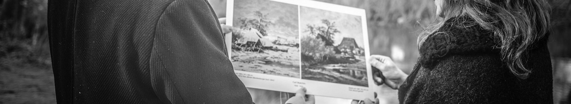 Marlis Zahn und Heiko Jäckstein erforschen die Topografie der Gemälde- und Skizzenmotive. Foto: Steve Adkisson Photography